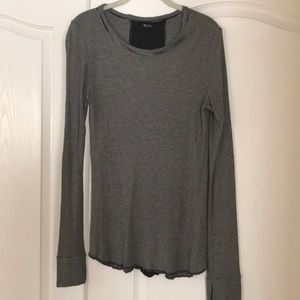 Black and grey casual knit top